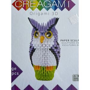 Creagami Origami 3D Paper Sculpture Kit Owl 657 Pieces Brand NEW
